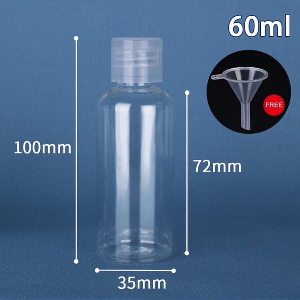 1pc 10/20/30/50/60/100ml De Plástico Flip Tapa Botellas Vacías Vail Para Viaje Contenedor Cosméticos Loción Mascota Botella