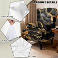 thumbnail image 5 of HUISEFOR Wing Chair Slipcovers, Stretch Wingback Chair Covers, Printed, Anti‑Scratch, Easy to Install, Full Protection, Furniture Protector for Living Room, Black Gold Marble, 5 of 7