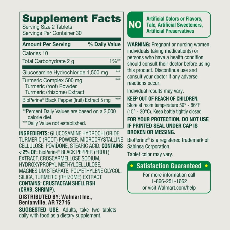 Spring Valley Glucosamine Plus Turmeric, 60 Tablets photo 3