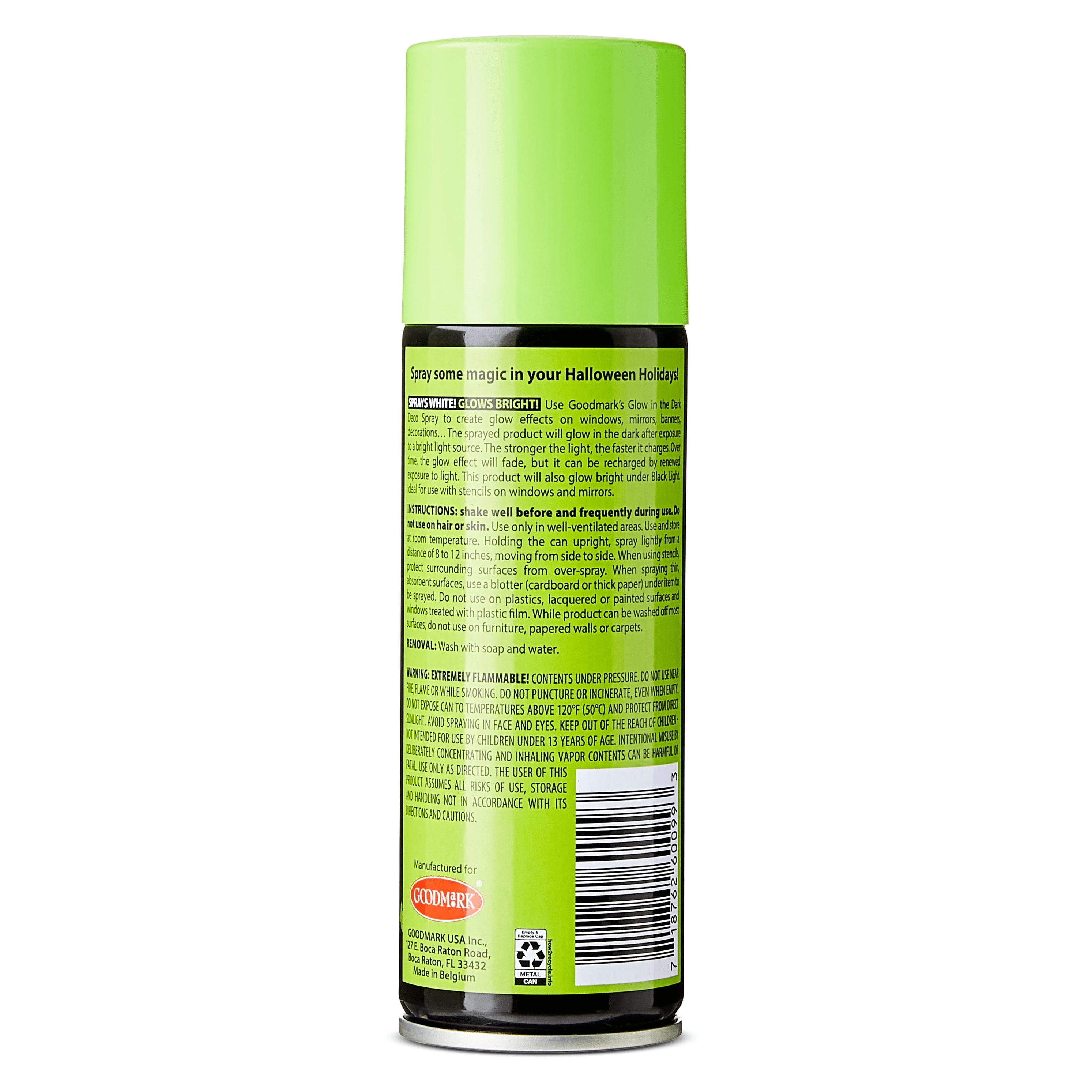 Glow in the Dark Deco Spray, Halloween Outdoor Decor, Net Wt. 3oz, by Goodmark