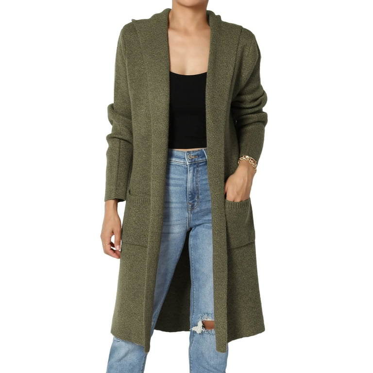 Hooded pocket hotsell open cardigan