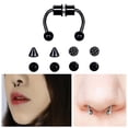 thumbnail image 1 of Septum Réutilisable Septum Nez, pour Femmes Filles Hommes, Nez Non avec Pointes de Rechange - Acrylique Noir, 1 of 7
