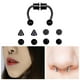 thumbnail image 2 of Piercing falso para la nariz sin perforación, piercing falso para el tabique nasal, para mujer, acero inoxidable 12x8x3mm, 2 of 7