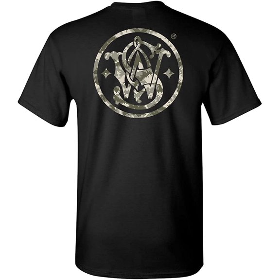 Smith & Wesson Officially Licensed Circle Logo Short Sleeve T-Shirts for Men XX-Large Black