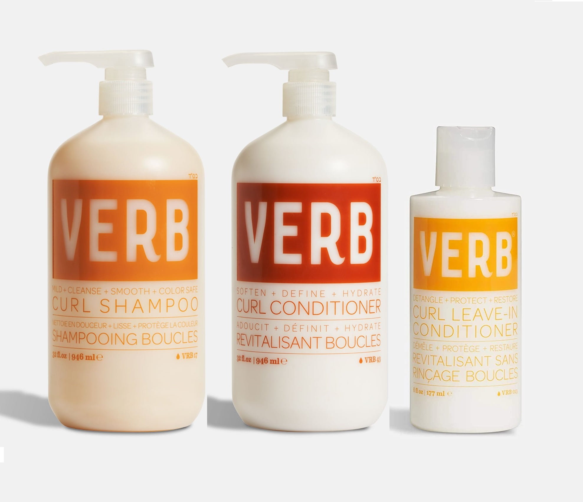 Verb Curl Shampoo + Conditioner 32 oz and LeaveIn Conditioner 6 Oz