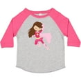 thumbnail image 3 of Inktastic Superhero Girl, Cute Girl, Brown Hair, Pink Cape Girls Toddler T-Shirt, 3 of 5