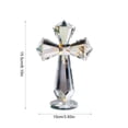 thumbnail image 4 of Religious Table Figurine,Faceted Crystal Standing Cross Stable Round Base Light Reflect Craft,Faith Decor Ornament for Prayer Corner Desk Mantel Space(Clear), 4 of 7