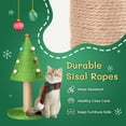 thumbnail image 4 of IVV Cat Scratching Post, 25in Christmas Tree Shaped Cute Cat Scratcher with Natural Sisal Covered Frame & Colorful Little Decor Balls for Indoor Cats (Green), 4 of 10