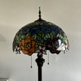 thumbnail image 6 of Enjoy Décor Lamps Tiffany 2-Light Rose Flowers Metal Floor Lamp with Stained Glass Bowl, 6 of 7