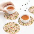thumbnail image 3 of KLL Drink Coasters Set Round Shape of 4,PU Leather Absorbent Coasters Set Decorative Coffee Cup Coasters Housewarming Gift for Home Decor-Fall Pumpkin, 3 of 5