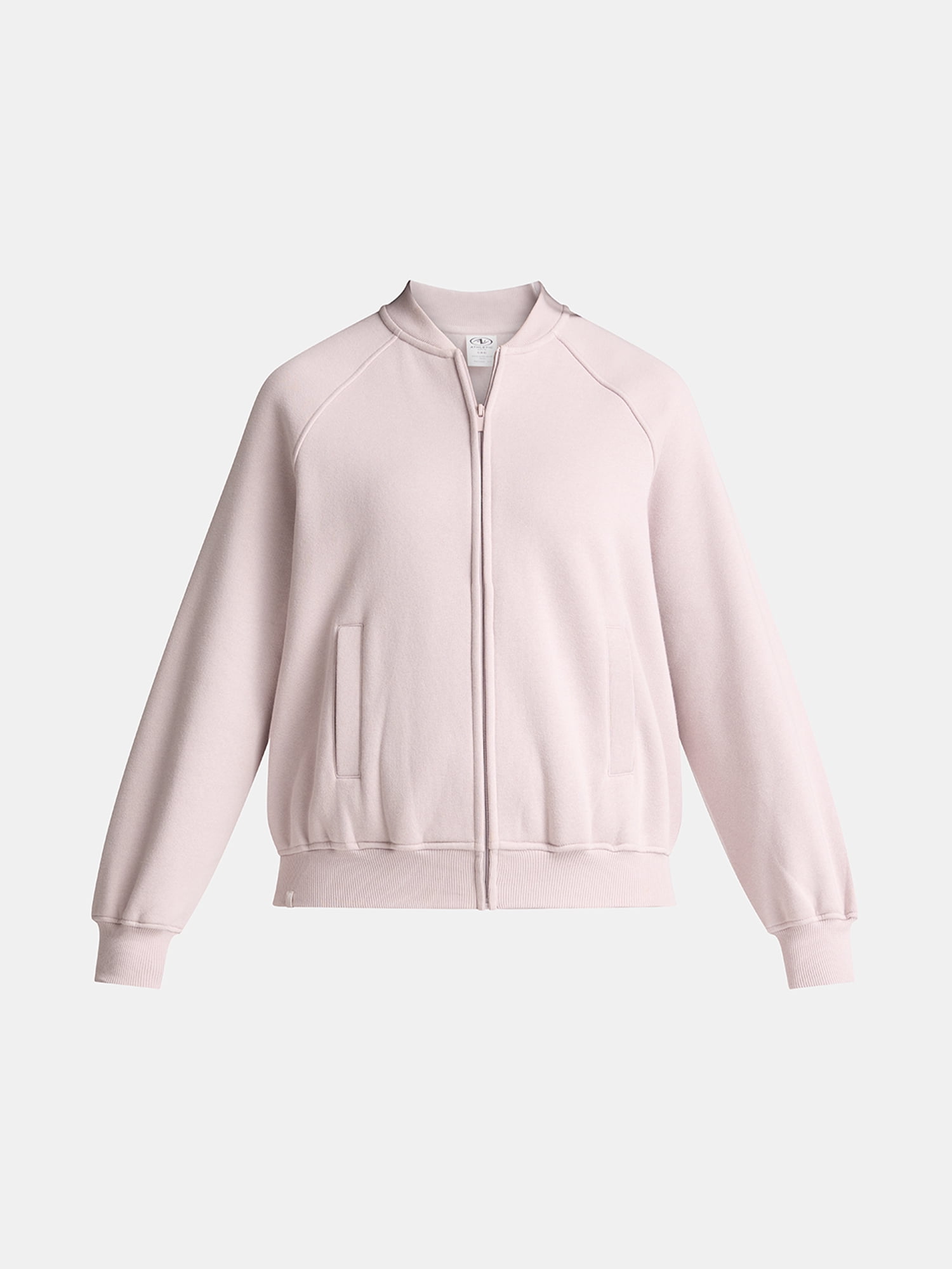 Athletic Works Women's Zip Front Fleece Bomber Jacket, Sizes XS-XXXL