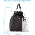 thumbnail image 2 of LinYooLi Women Small Mermaid Sequins Drawstring Bucket Bag Chain Crossbody Shoulder Bag Top-handle Bag, 2 of 7