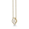 thumbnail image 5 of Mother of Pearl Flower Pendant Necklace in Yellow Gold Plated Sterling Silver with Cubic Zirconia Halo - 18 Inch Adjustable Cable Chain, 5 of 10