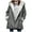 Gray, variant on Yyeselk Women Sherpa Jacket Winter Warm Fleece Lined Coats Plus Size Lapel Hooded Parka Faux Suede Long Pea Overcoat