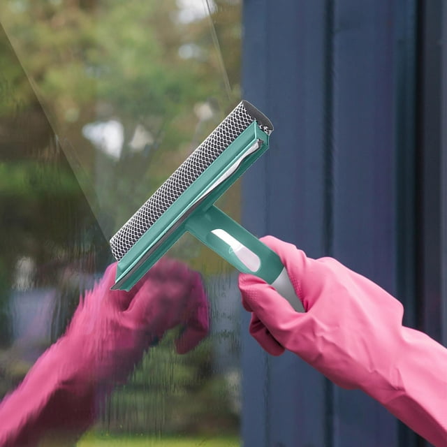Xihbxyly Limpiacristales de Doble Cara, Diseño 3 En 1, Función de Rociado de Agua Integrada, Limpiacristales Sin Rayones, Herramienta Multiusos para Uso En El Hogar, Vehículos y Exteriores, Tamaño de