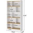 thumbnail image 2 of 72 Inch Tall Bookcase, 6 Tier Cube Bookshelf Storage Organizer for Home Office, Library White, 2 of 5