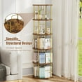 thumbnail image 3 of Flycity 5 Tier Rotating Bookshelf, 360° Display Rotating Bookcase Corner Storage Rack with Special Visible Partition Storage, Gold, 3 of 8