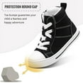 thumbnail image 3 of Kushyshoo Kids Canvas Sneakers Black High-Top Children Walking Shoes 1M, 3 of 7
