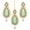 Turquise Green, variant on Indian Maang Tikka Earrings Set Bollywood Crystal Rhinestone Head Chain Dangle Jhumka Earrings Jewelry Set