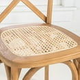 thumbnail image 6 of Cassis Classic Traditional X-Back Wood Rattan Dining Chair, Natural (Set of 2), 6 of 9