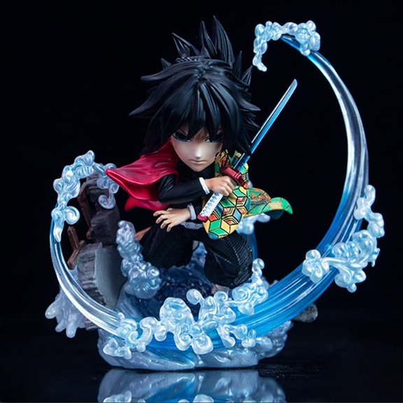 New, Giyuu Tomioka 10cm/3.9inch Giyuu Water Breathing Q Version Statues PVC Collectible