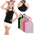 thumbnail image 1 of zbxnLI 5 Pack Girls Dance Tank Tops Racerback Camisole Tops Cotton Spaghetti Strap Undershirts for Kids, 1 of 8
