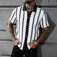 thumbnail image 2 of FRSASU Men's Summer Striped Shirts Casual Button Down Textured Short Sleeve Collared Vintage Beach Shirts White, 2 of 7