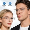 thumbnail image 2 of Rirool 2 Pack Blue Light Blocking Glasses - Computer Reading/Gaming/TV/Phones Glasses for Women Men - Anti Eyestrain & UV Glare Protection - White, 2 of 10