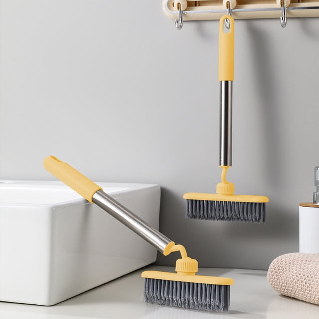 Cepillo giratorio para limpiar grietas | Cepillo multiángulo para baño y cocina | Cabezal flexible para rincones y recovecos | Cerdas de sisal con orificio para colgar