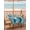 Turquoise, Aqua, White, variant on Outdoor Tablecloth with Umbrella Hole & Zipper, Blue Coastal Rectangle Tablecloth 54x80 Inch, Modern Abstract Beach Waves Ocean Patio Table Cover Waterproof Table Cloth for Picnic/Party