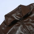thumbnail image 6 of Faux PU Leather Jacket for Women 2025 Long Sleeve Lapel Zip Up Motorcycle Coats with Pockets Y2K Outerwear, 6 of 8