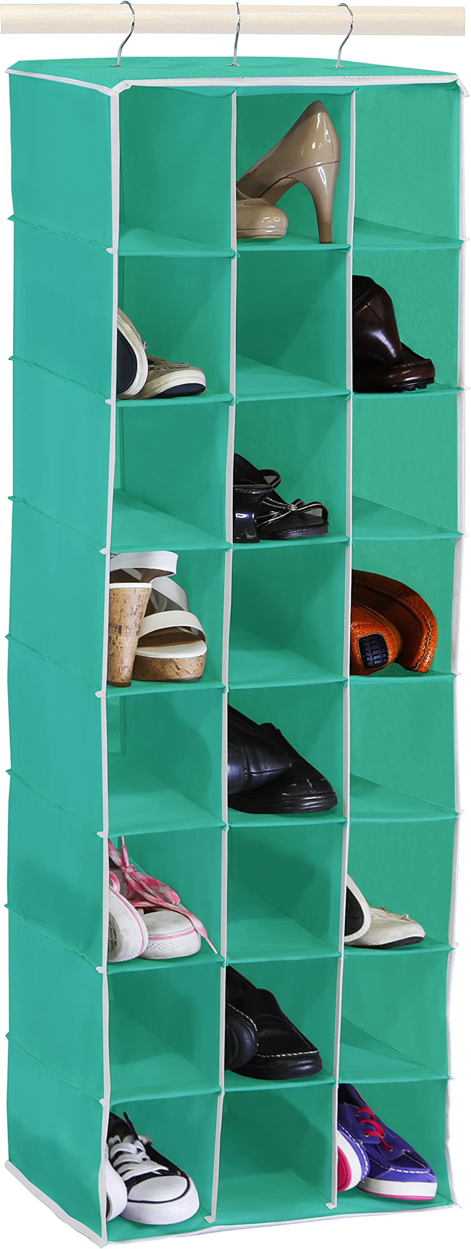 SimpleHouseware Hanging Closet Organizers 24 Section Shoe Shelves, Turquoise