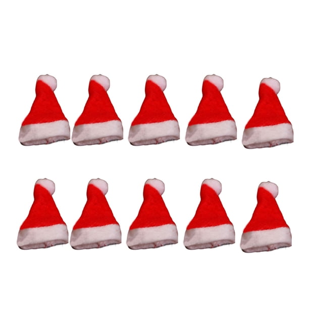 Billuyoard 10 piezas de sombrero de Navidad, gorros de vacaciones, accesorios, Mini gorros de Navidad adorables, tocado de Festival, adorno de vestir, Kits de decoración para fiestas Billuyoard HA070673-00