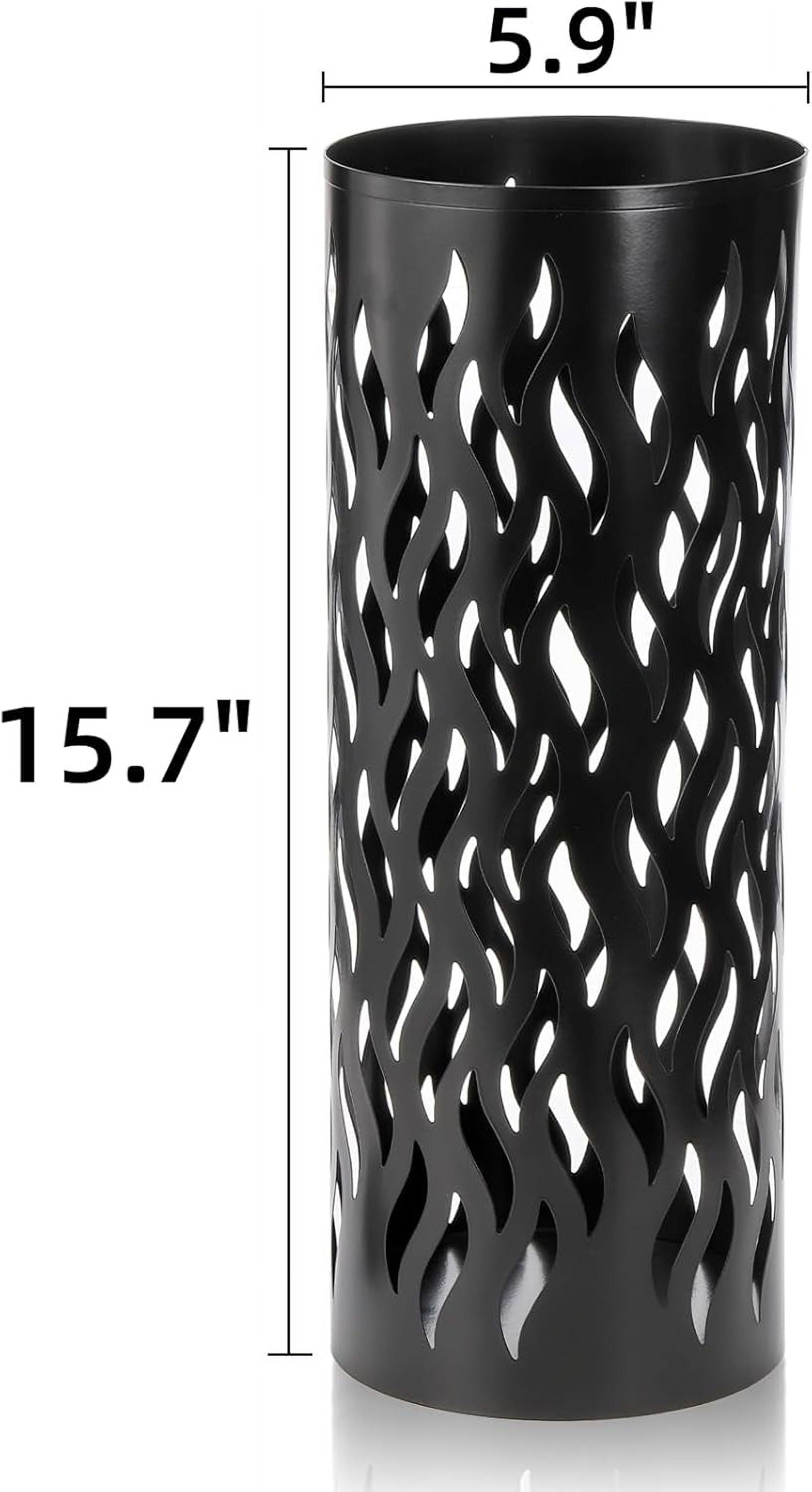 Metal Umbrella Holder, Umbrella Stand Rack for Entryway, Freestanding Rain Collection Umbrella Organizer, Round Canes Walking Stick Storage Bin for Home Office Decor, Black, 5.9"x5.9"x15.7"