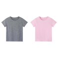 thumbnail image 1 of (2-Pack) Rinsvye Kids Basic T-Shirt Casual Short Sleeve Top Girls Daily Wear Comfortable Play Clothes Childrens Design Tee, 1 of 6