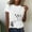 White, variant on Women's Short Sleeve T-shirt Women'S Spring Round Neck Dandelion Printed Loose Casual Short Sleeved T Shirt,Black Women's Short sleeve T-shirt XXXL