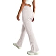 thumbnail image 5 of Yyeselk Women's Striped Knit Flare Leggings Elastic High Waisted Baggy Bell Bottoms Wide Leg Yoga Workout Fall Casual Pants Khaki XXXL, 5 of 7