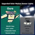 thumbnail image 3 of Hoodink 4500LM 306LED Solar Outdoor Security Light, Motion Sensor, 4 Heads, 270° Wide Angle, 3 Modes, IP65 Waterproof, Remote Control for Yard/Backyard, 3 of 12