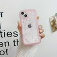 thumbnail image 2 of Compatible with iPhone 15 Wavy Edge Shiny Stars Clear Cute Phone Case for Women Girls All-Around Soft TPU Anti-Collision Anti-Shock Transparent Phone Case for iPhone 15-Pink, 2 of 11