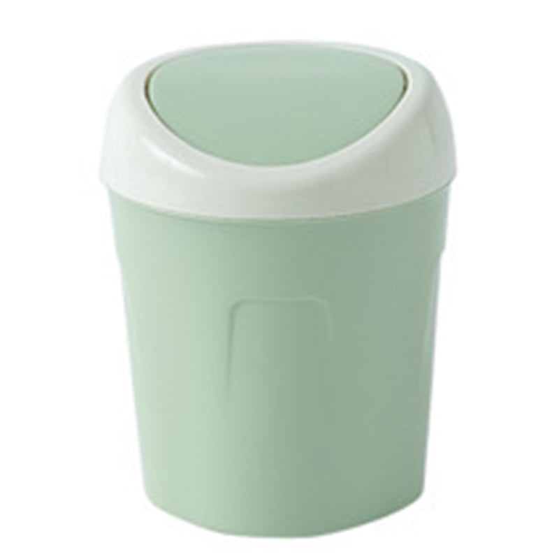 Desktop Trash Can Mini Plastic Countertop Waste Garbage With Roll Swing