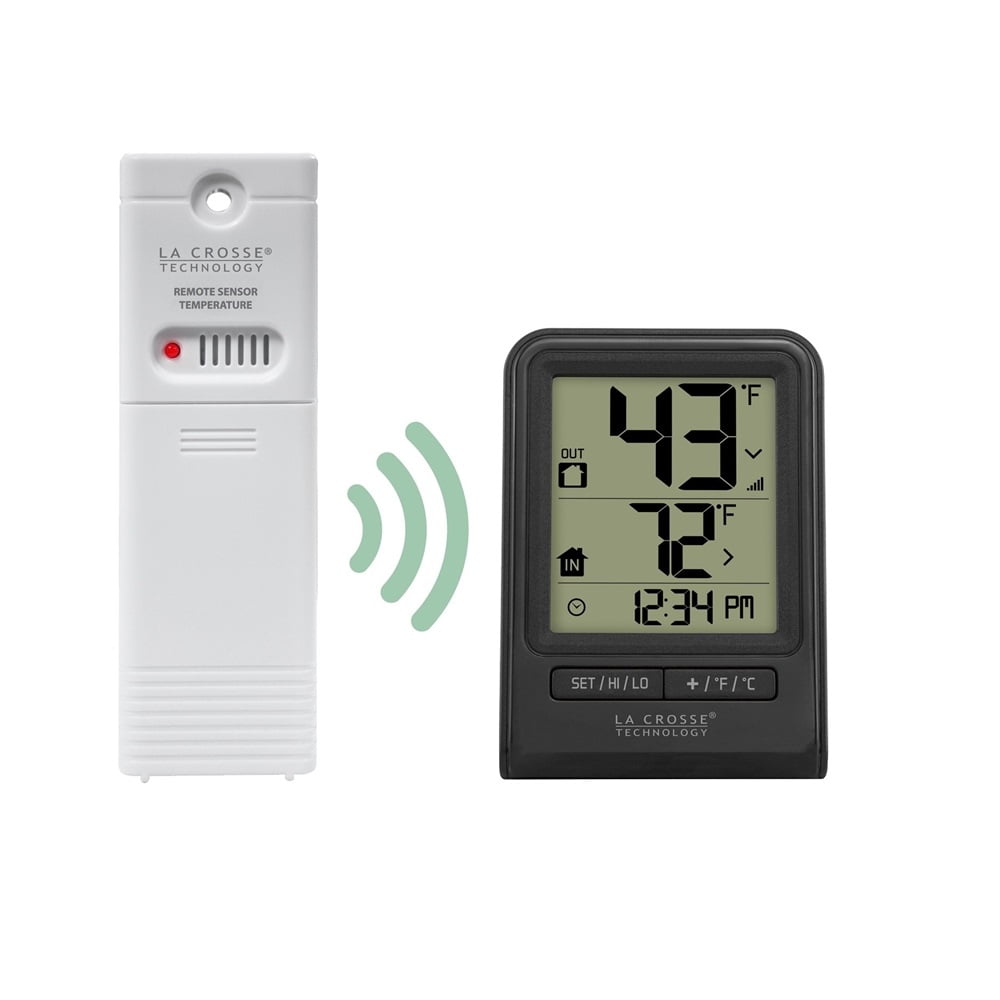 Quantity 1 Indoor/Outdoor 308-1415BW Wireless Thermometer Black & White 
