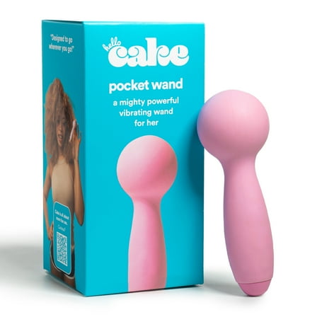 Hello Cake Pocket Wand Discreet Vibrator, Pink, 1 Count