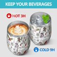 thumbnail image 4 of 12oz Stemless Wine Tumblers Multicolor Christmas Pattern Vacuum Insulated Stainless Steel Travel Tumbler Cups Mug with Lid and Straw for Champaign,Cocktail,Beer with Cleaning Brush, 4 of 5