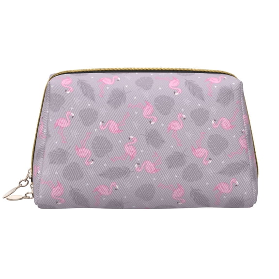 Xecao Flamingo Print Fashion Makeup PVC Bag Large Capacity Travel Cosmetic Bag for Women Organizer Toiletry Clutch