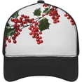 thumbnail image 1 of Holly Berry Branches Baseball Cap Classic Golf Cap Soft Dad Hat Multicolor Adjustable Low Profile Hat Unisex, 1 of 3