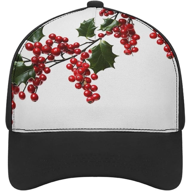 Holly Berry Branches Baseball Cap Classic Golf Cap Soft Dad Hat Multicolor Adjustable Low Profile Hat Unisex