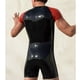thumbnail image 3 of Traje de baño de una pieza con cremallera deportiva para hombre hecho a mano de látex para fitness, 3 of 4