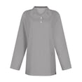 thumbnail image 4 of Tiqkatyck Womens Tops on Sale, Women's Lapel Neck Slim Fit Casual Fashion Top Long Sleeve Shirts for Women Polo Shirts for Women Dark Gray XXXXL, 4 of 5