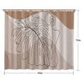 thumbnail image 5 of Brown Boho Line Art Plant Pattern Shower Curtain 84"x72" ,Bathroom Decorative Shower Curtains Set with 12 Hooks,Modern Waterproof Washable Shower Curtain, 5 of 6
