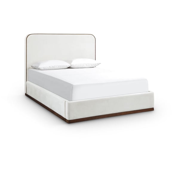 Meridian Furniture Rava Cream Velvet Upholstered Full Bed